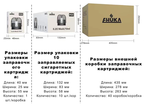 Картридж Ehuka X1 0.2 Ом 4360 - фото 13712