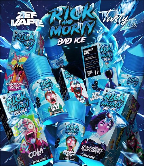 Жидкость Rick and Morty Bad Ice от Tasty Lab 30 мл 20 мг hard 4966 - фото 15200