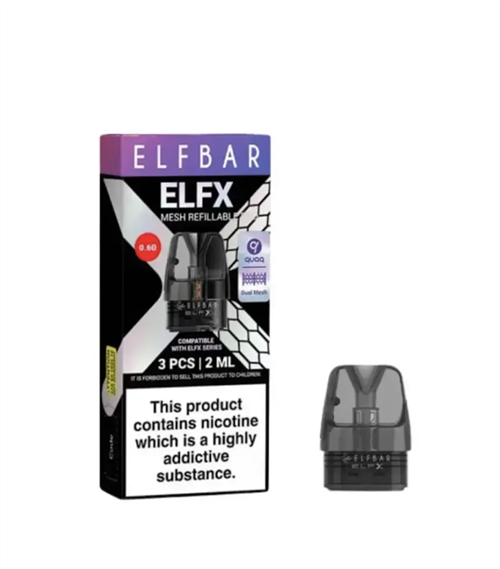 Картриджи ELFBAR ELFX Refillable Dual Mesh Pod УПАКОВКА 0.6 Ом 2 мл (в упак. 3 шт.) 5242